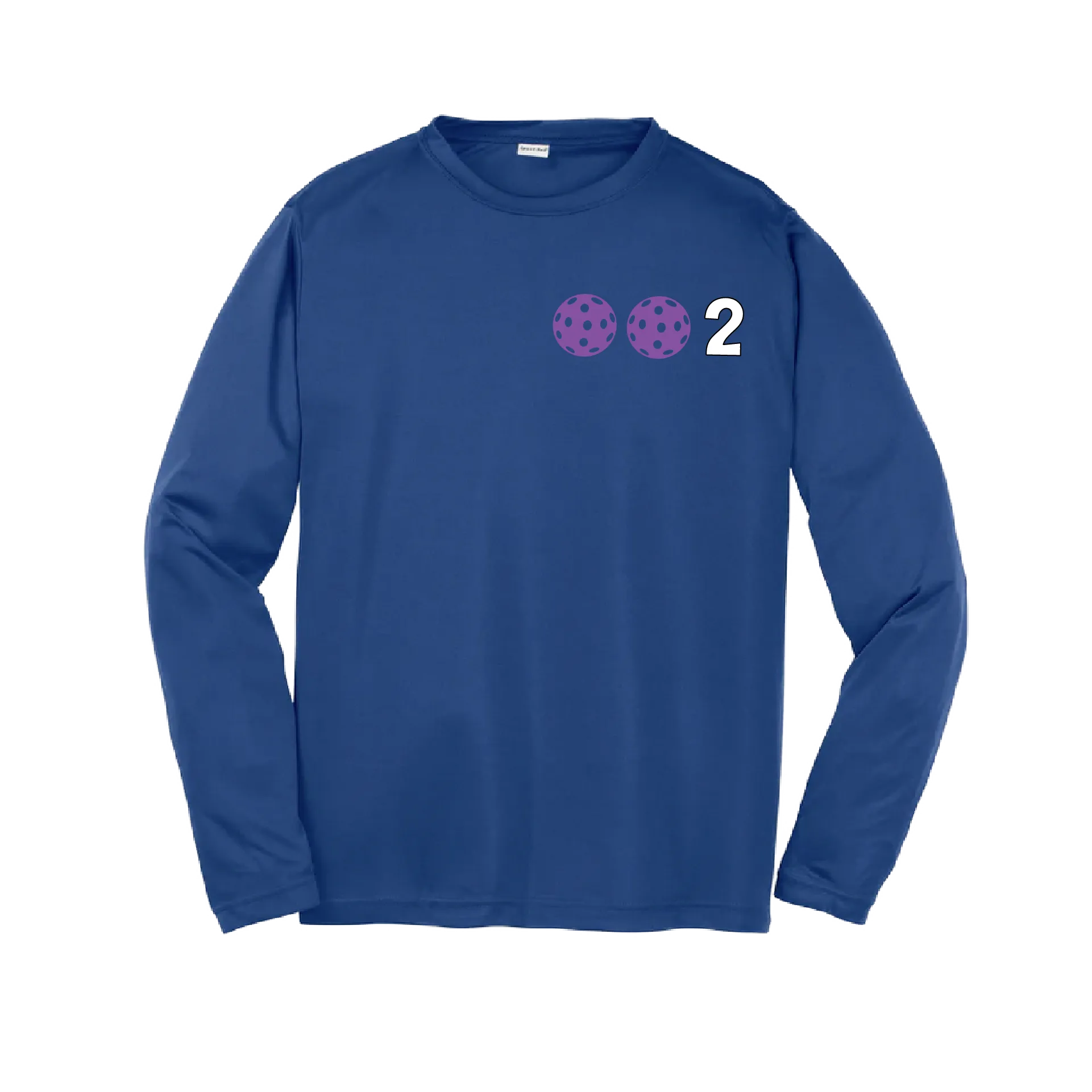 002 Pickleball (Colors Purple Rainbow Pink) | Youth Long Sleeve Athletic Shirt | 100% Polyester