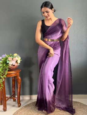 1 Min Soft Simar Shinning  Stitched Readymade Saree