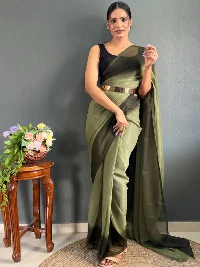 1 Min Soft Simar Shinning  Stitched Readymade Saree