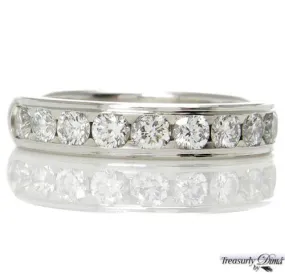 1.00CT SOLID PLATINUM DIAMOND WEDDING ANNIVERSARY BAND RING COMFORT FIT