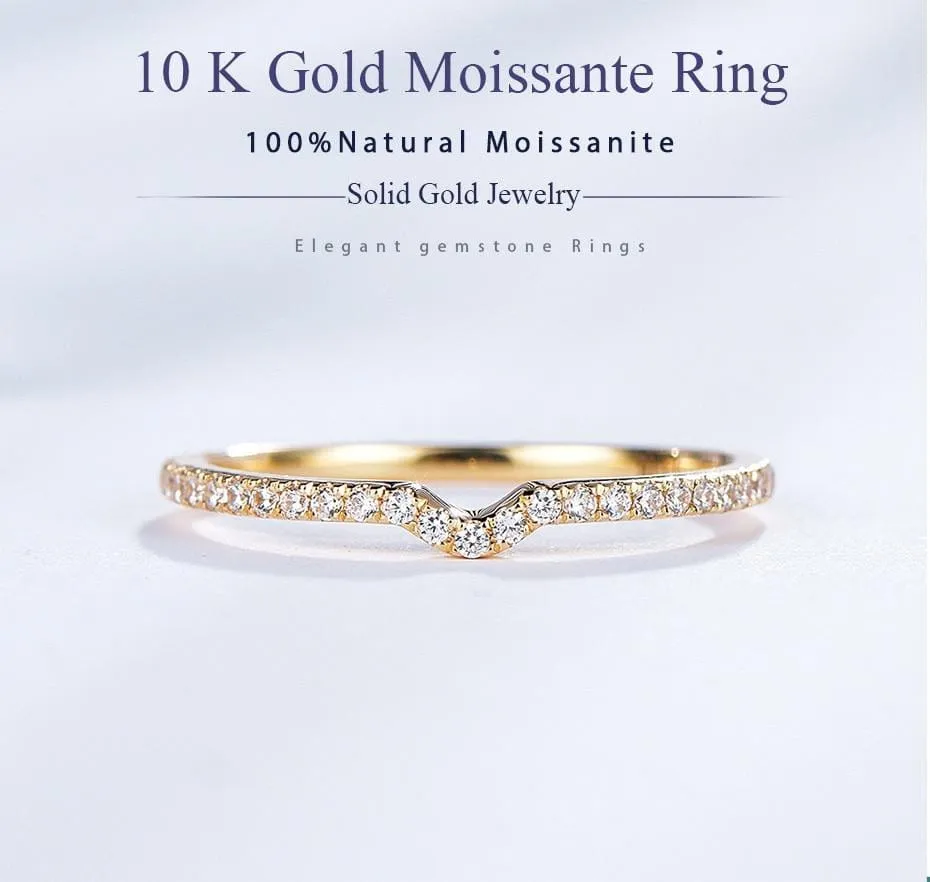 10k Yellow Gold Moissanite Anniversary Ring 0.15ct Total