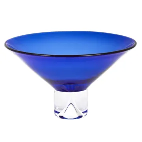 11 Mouth Blown Crystal Cobalt Blue Centerpiece Bowl By Homeroots