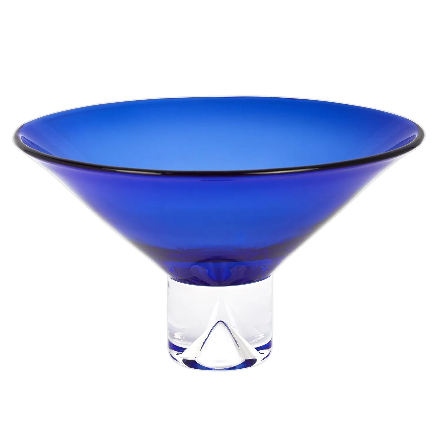 11 Mouth Blown Crystal Cobalt Blue Centerpiece Bowl By Homeroots