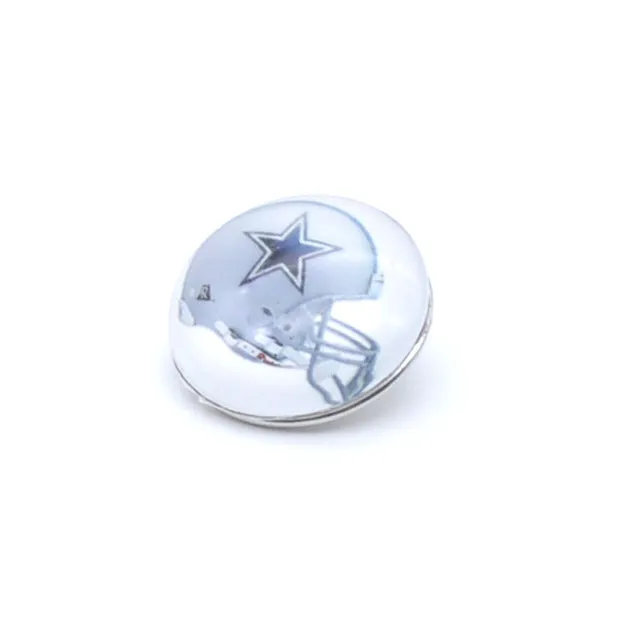 12pcs  team Dallas Cowboys Sport Glass Snaps Buttons 18mm 12mm sports jewelry fit for Snaps snaps bracelet