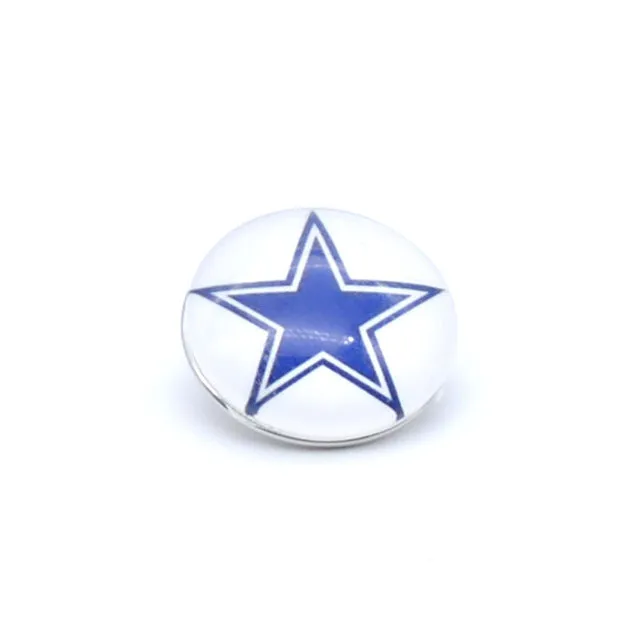 12pcs  team Dallas Cowboys Sport Glass Snaps Buttons 18mm 12mm sports jewelry fit for Snaps snaps bracelet