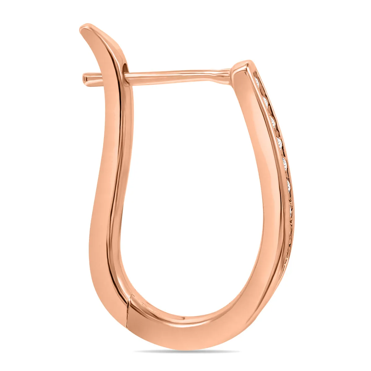 1/4 Carat Tw Channel Set Diamond Hoop Earrings In 10K Rose Gold