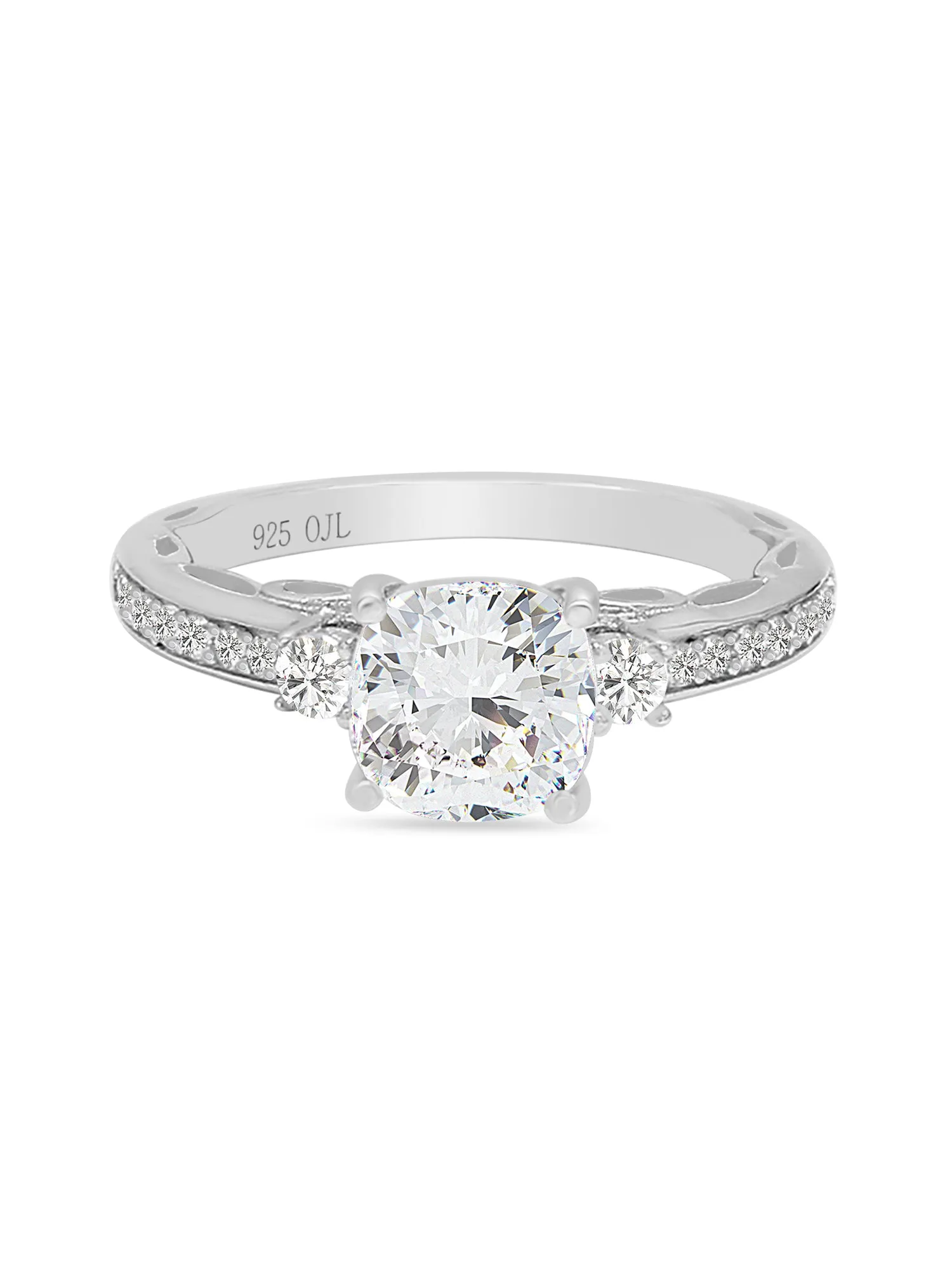 1.5 Carat Square Solitaire American Diamond  Proposal Ring