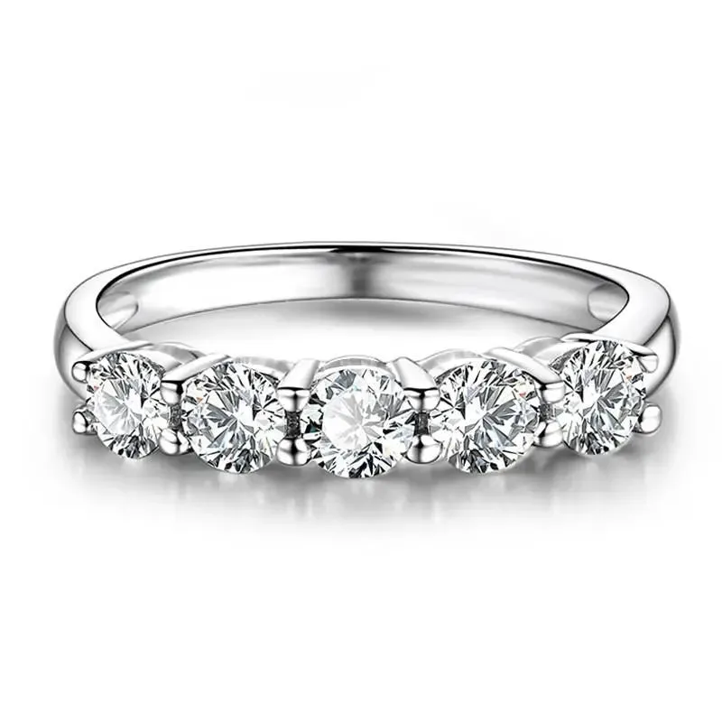 18k White Gold Moissanite Anniversary Wedding Band 0.5ct