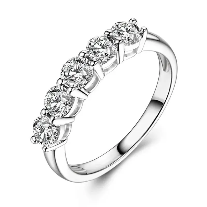 18k White Gold Moissanite Anniversary Wedding Band 0.5ct