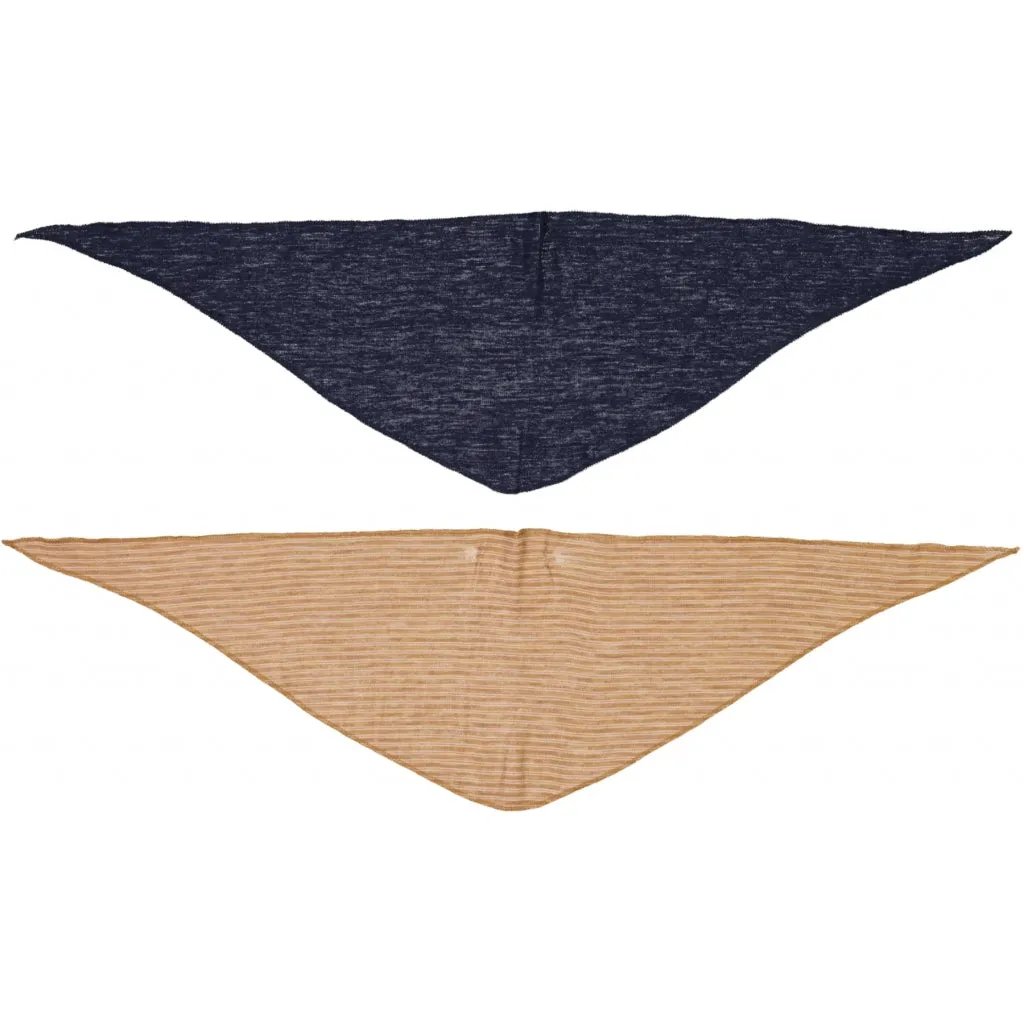 2 Wool scarfs Matti - stripe navy