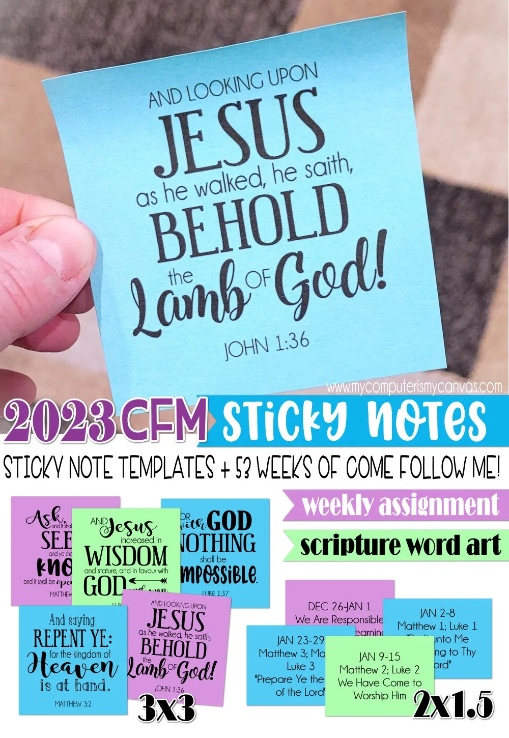 2023 CFM Weekly Sticky Notes {New Testament} PRINTABLE