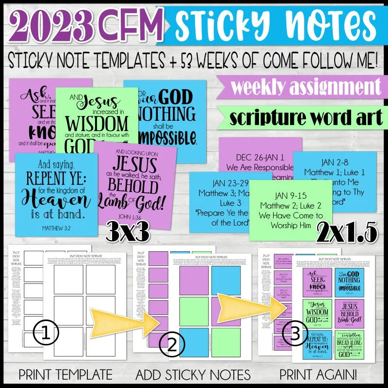 2023 CFM Weekly Sticky Notes {New Testament} PRINTABLE