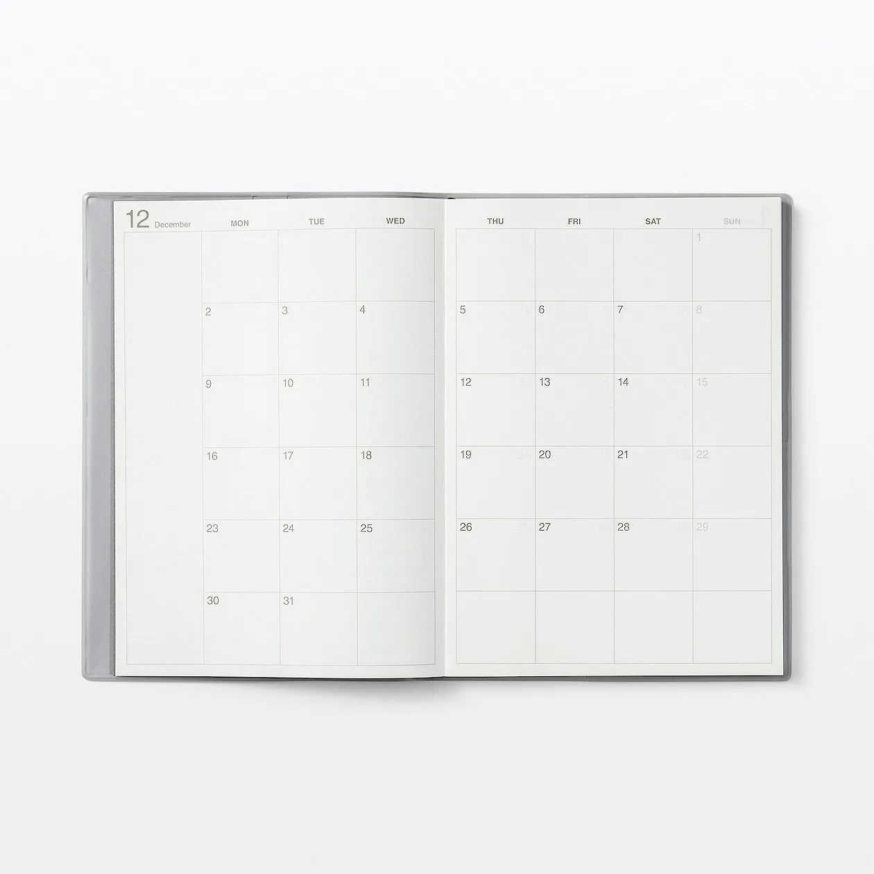 2025 Monthly/Weekly Planner (Mon to Sun) - Grey