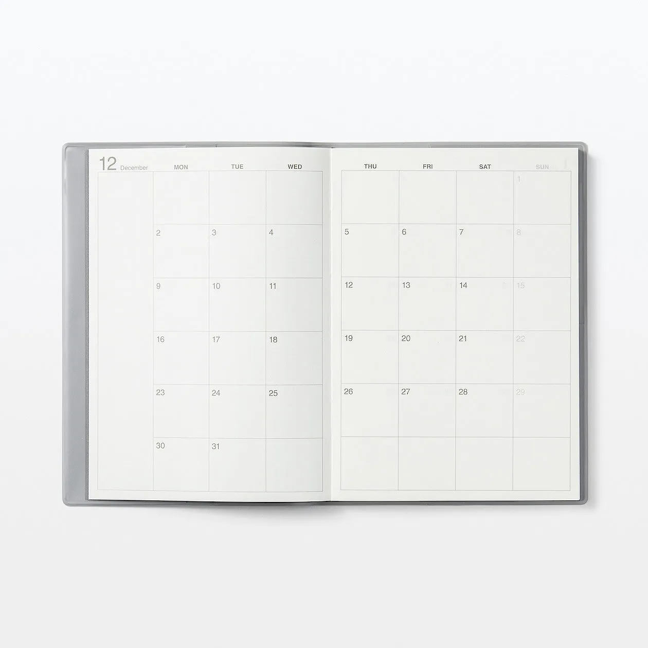 2025 Monthly/Weekly Planner (Mon to Sun) - Grey