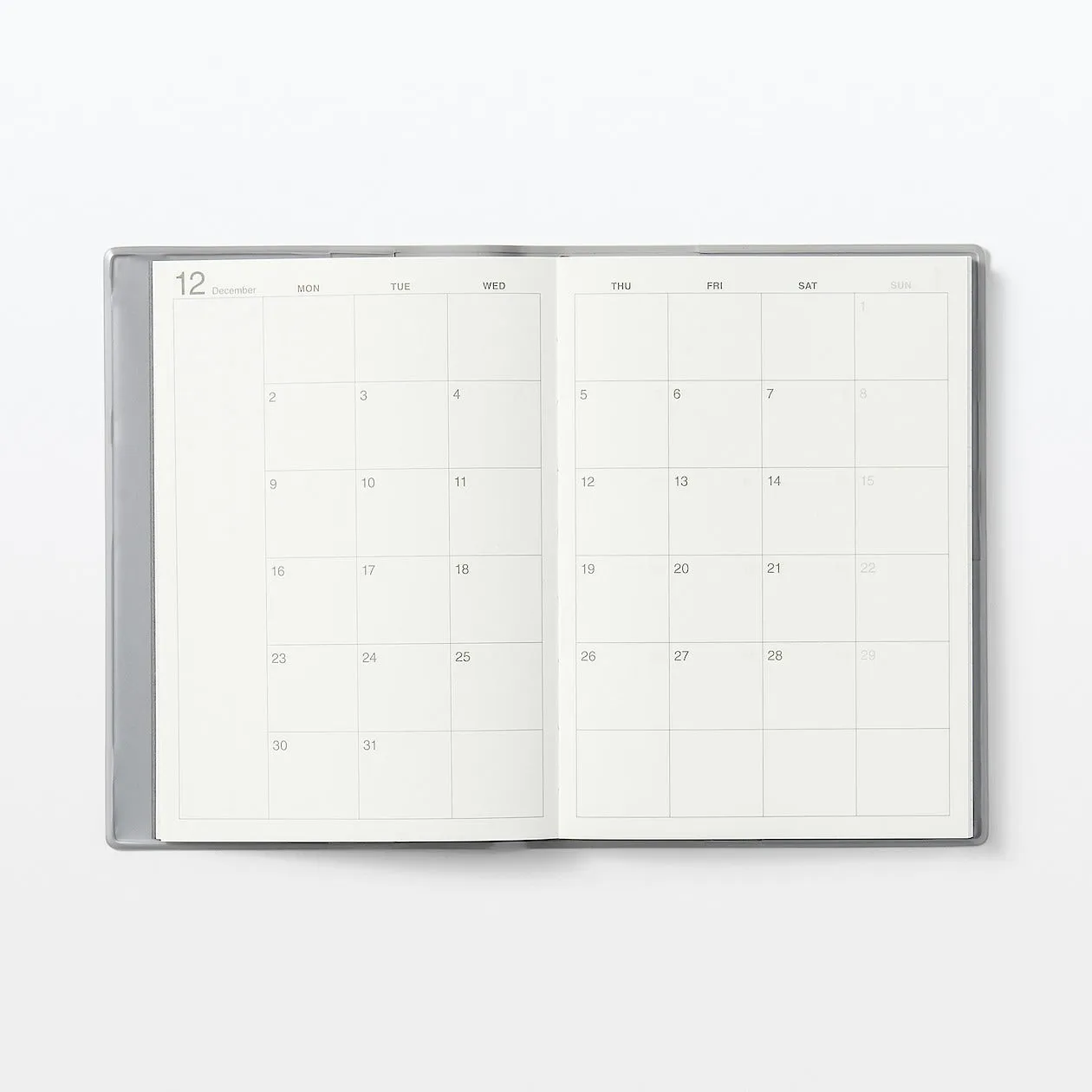 2025 Monthly/Weekly Planner (Mon to Sun) - Grey