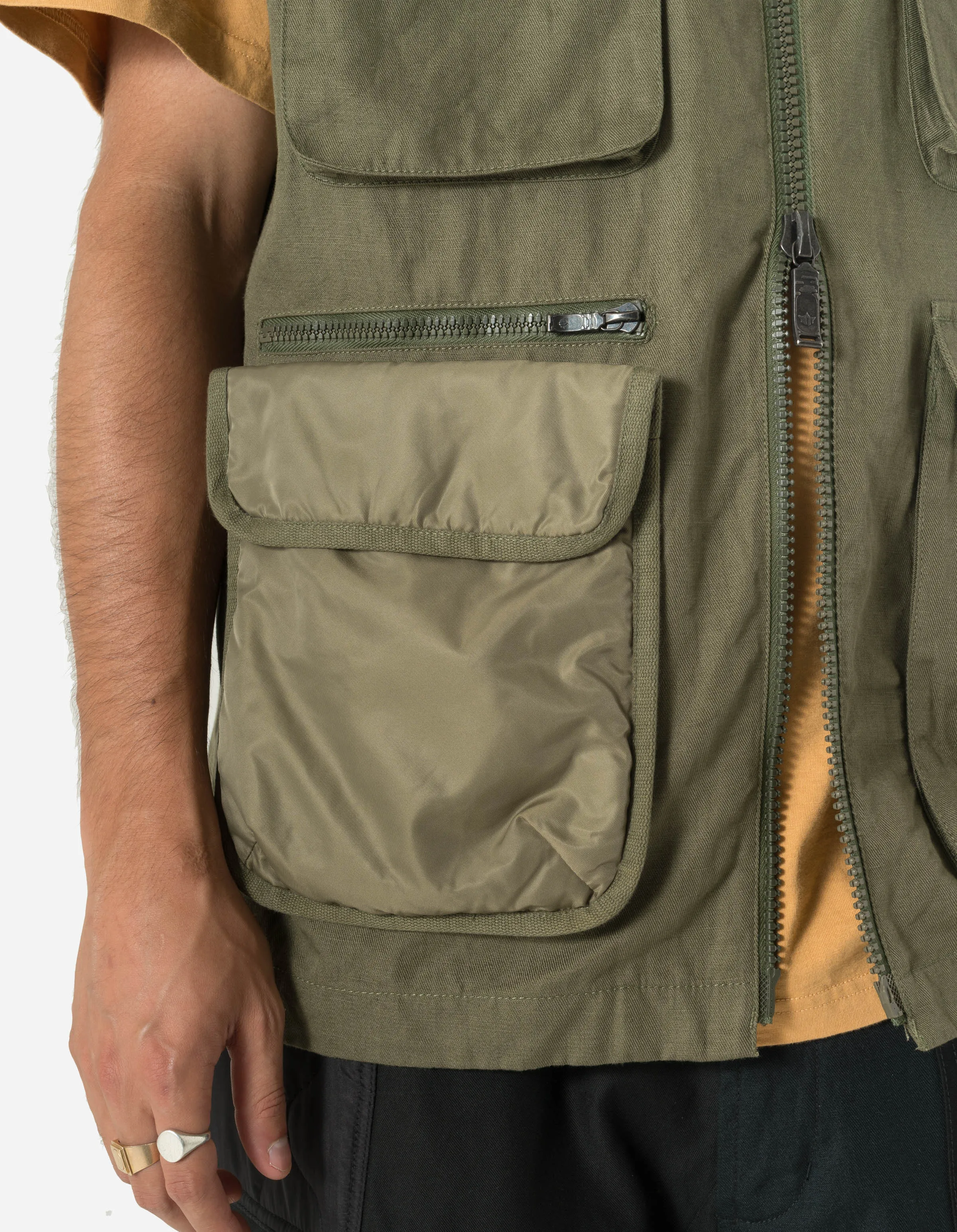 5201 Hemp Utility Vest Olive OG-107F