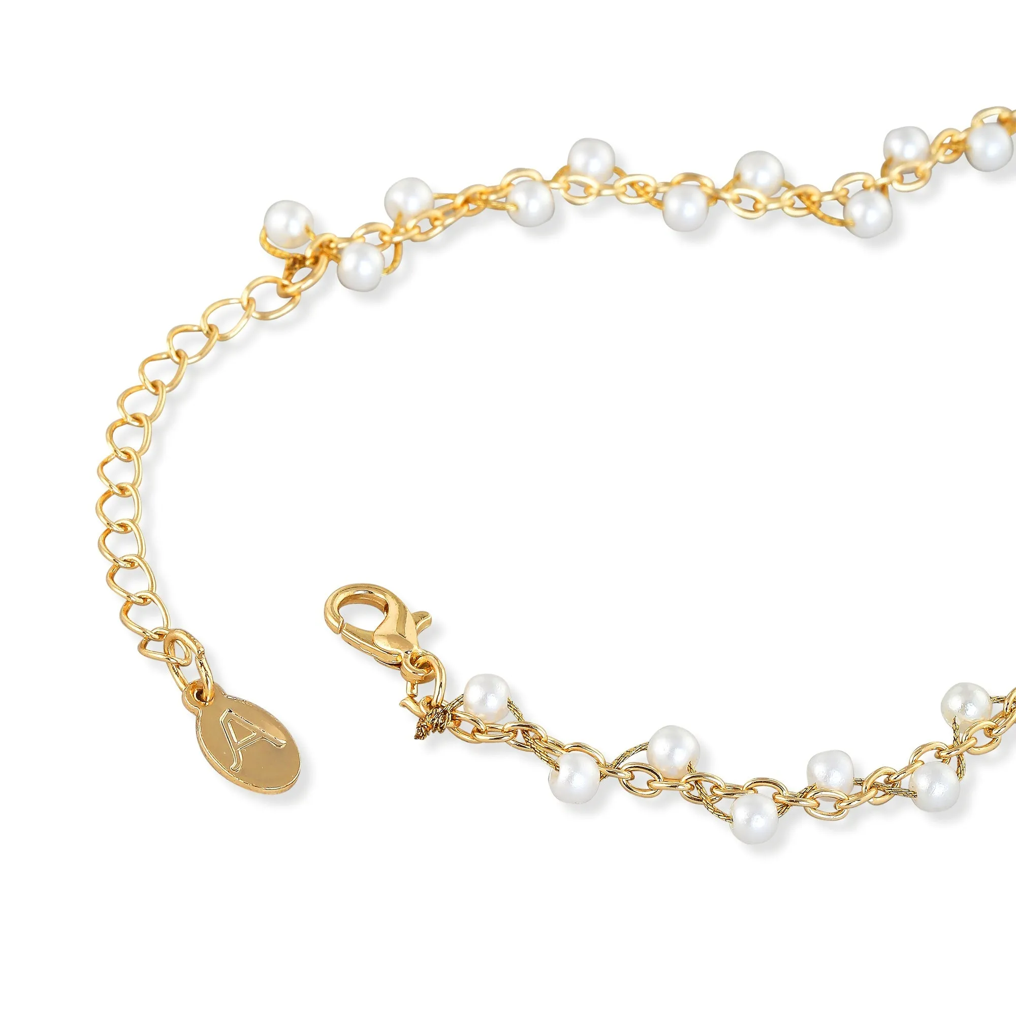 Accessorize London Women's Twisted Faux Pearl Anklet