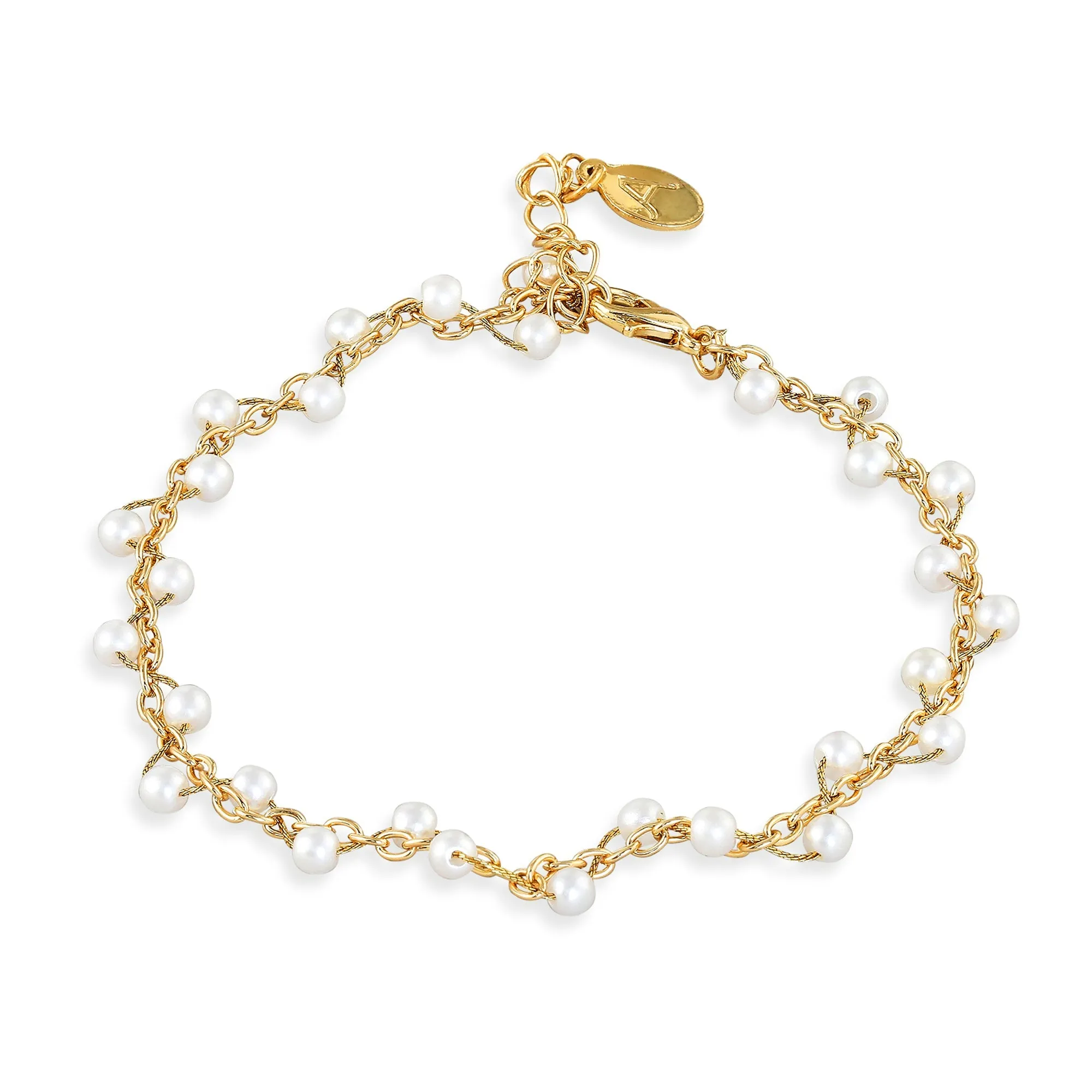 Accessorize London Women's Twisted Faux Pearl Anklet