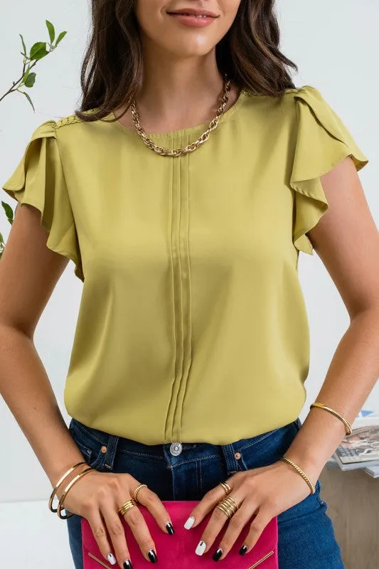 Ali Ruffle Sleeve Blouse