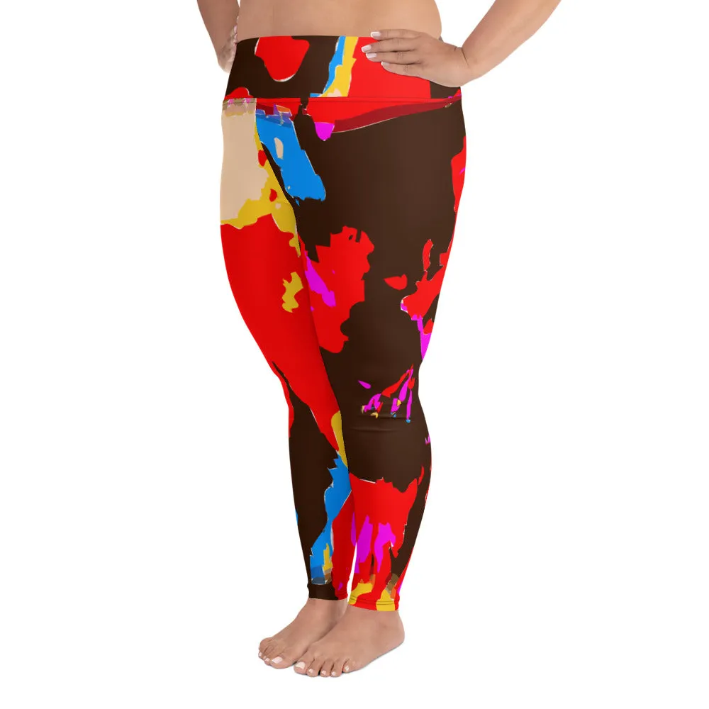 All-Over Print Plus Size Leggings Splash