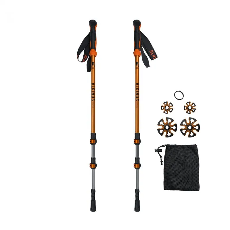 Alpinus Monte Rosa Trekking Poles - Orange