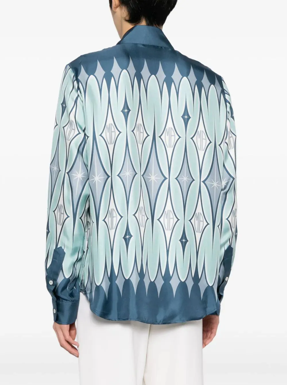 Argyle-Print Silk Shirt