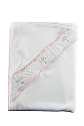 Baby Girl's Hand Smocked Cross Blanket