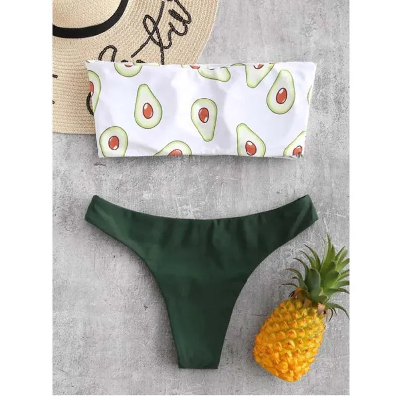 Bandeau-Bikini „For the Love of Avocados“