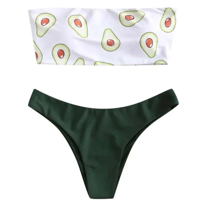 Bandeau-Bikini „For the Love of Avocados“