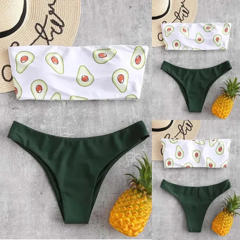 Bandeau-Bikini „For the Love of Avocados“