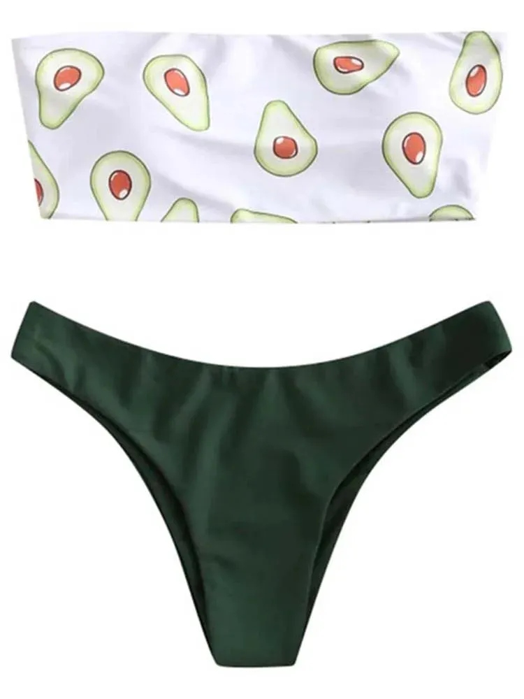 Bandeau-Bikini „For the Love of Avocados“