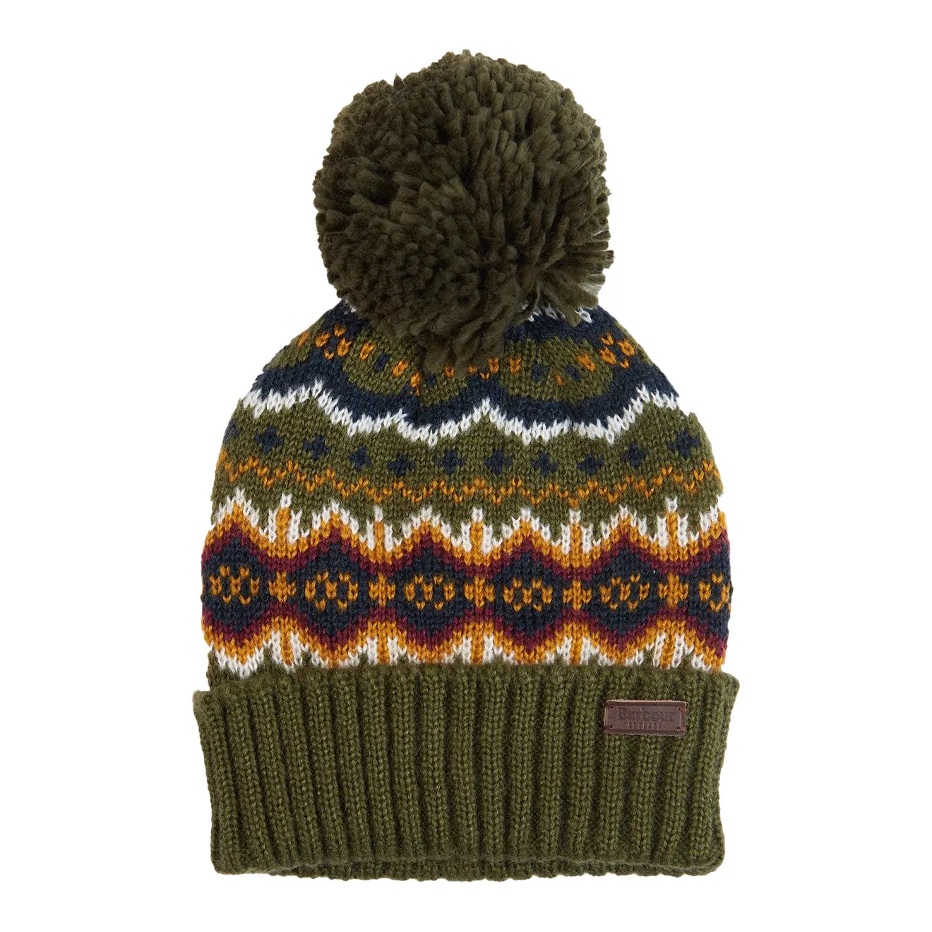 Barbour Case Fair Isle Beanie Hat Olive