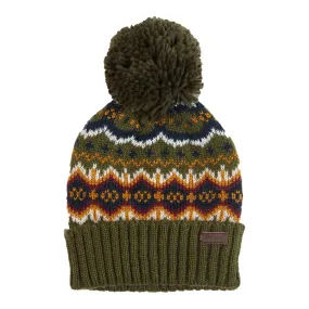 Barbour Case Fair Isle Beanie Hat Olive