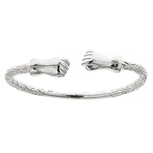 Better Jewelry Fist .925 Sterling Silver West Indian Bangle (Made in USA), 1 piece