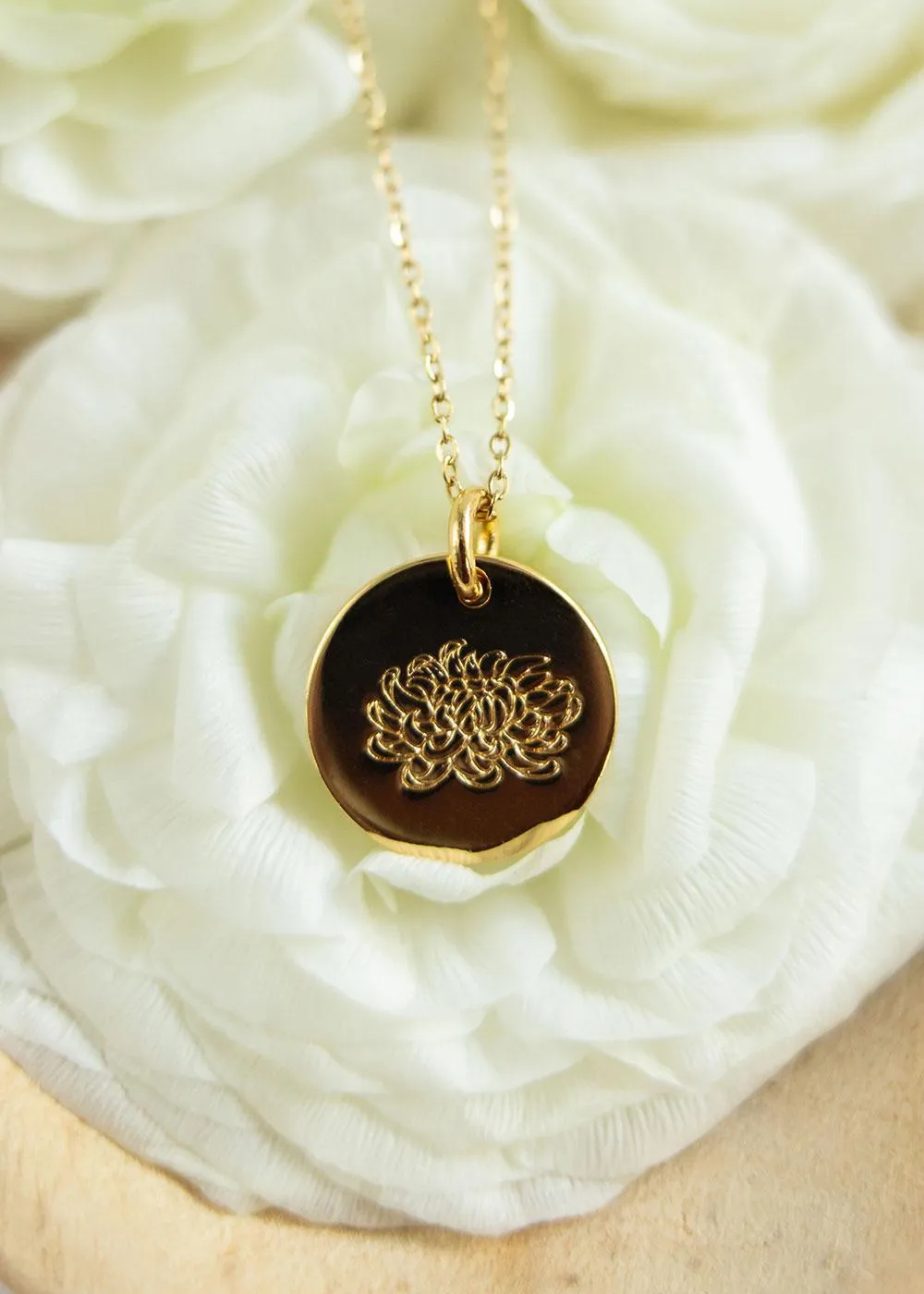 Birth Flower Necklace | Gold