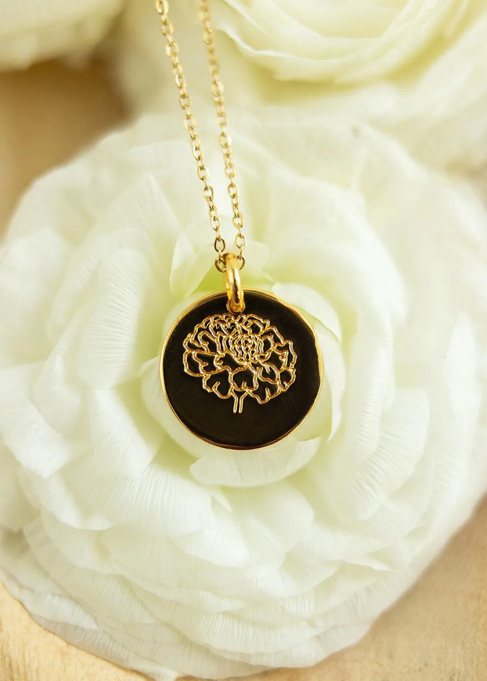 Birth Flower Necklace | Gold