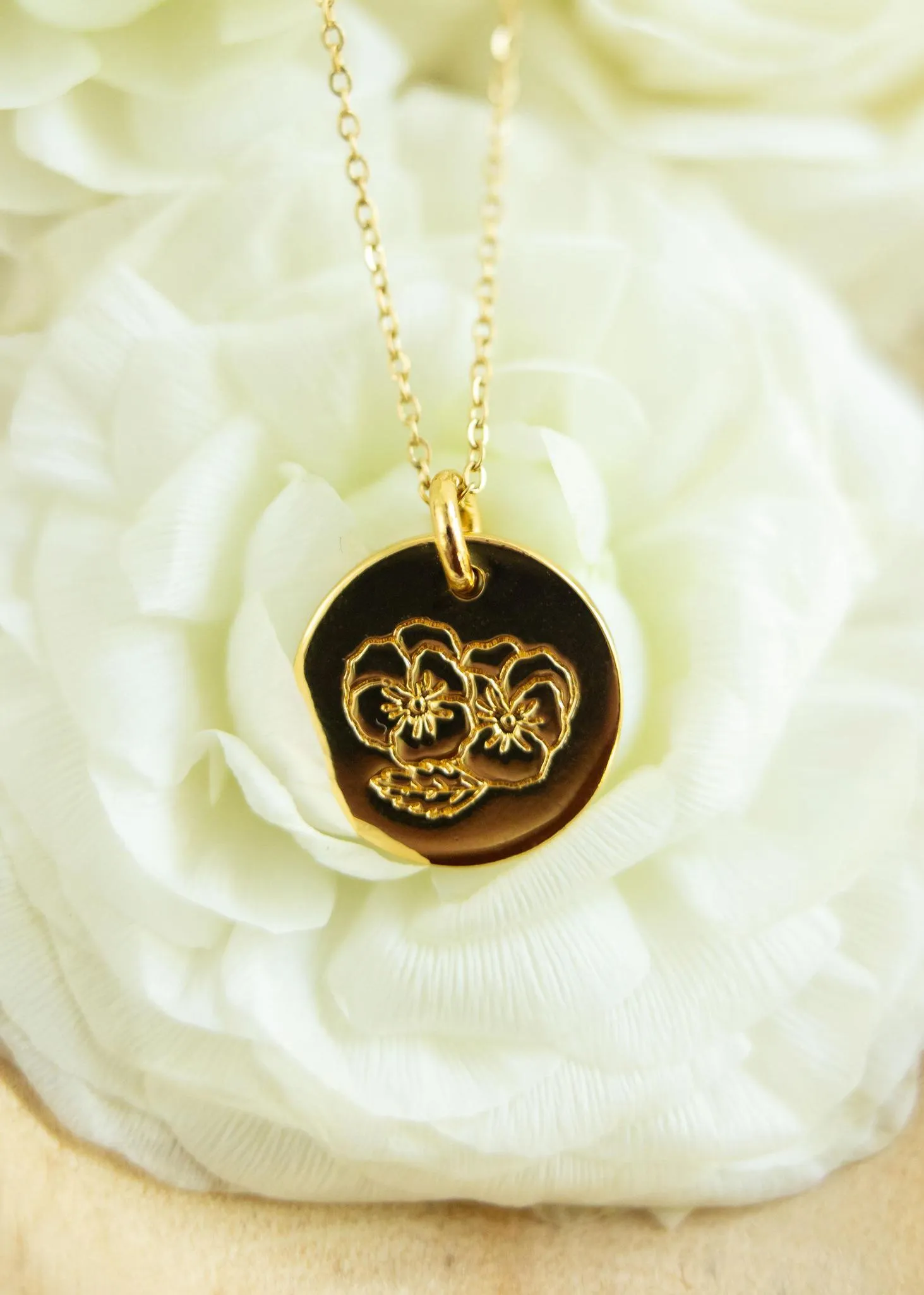 Birth Flower Necklace | Gold