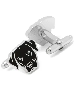 Black Labrador Retriever Cufflinks - Enamel on Metal - Bullet Back Closure