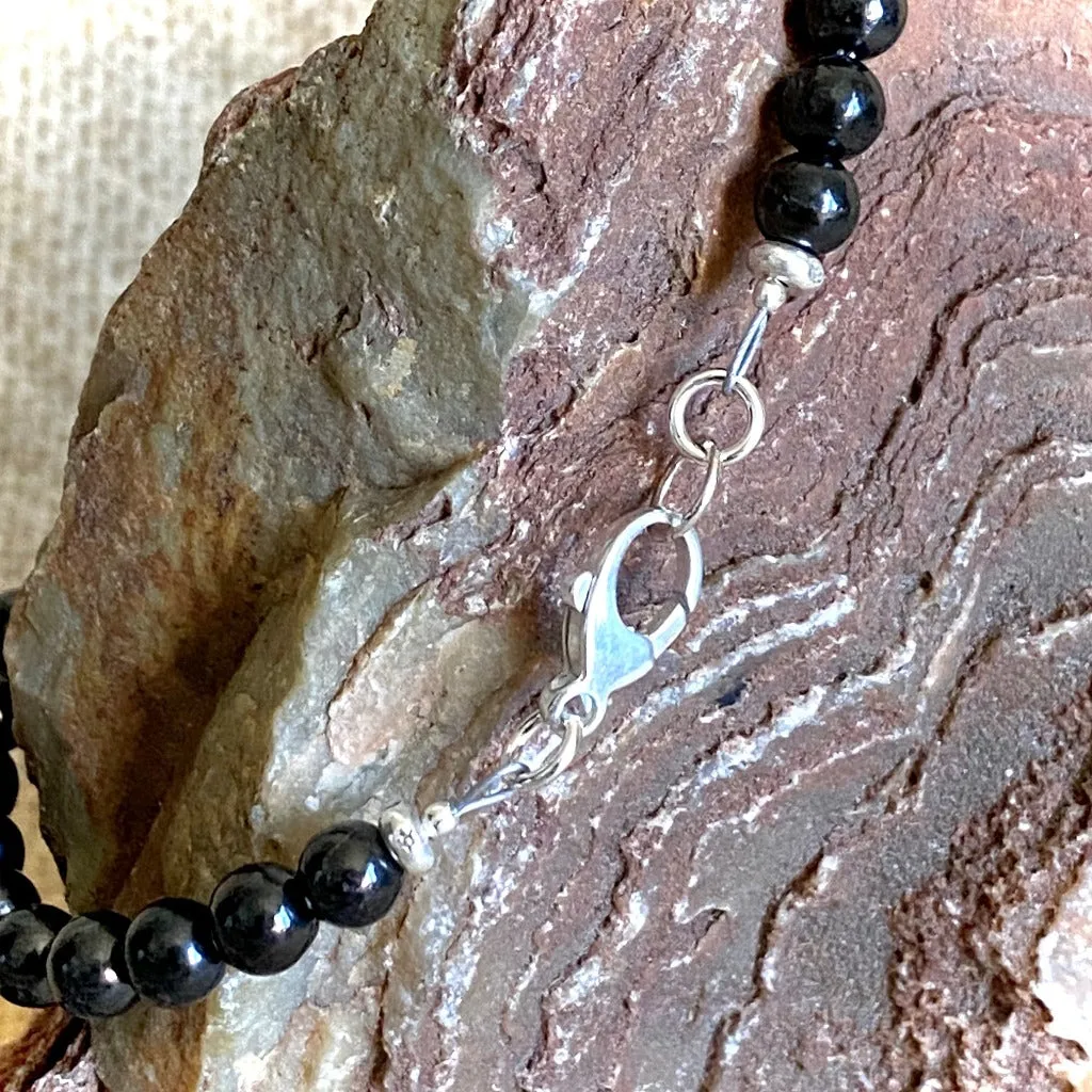 Blue Gemstones & Shungite Bracelet, Throat Chakra, Self Expression