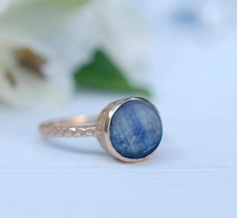 Blue Kyanite Boho 925 Sterling Silver Statement Ring, Handcrafted Jewelry, Birthday Gift, Anniversary Gift