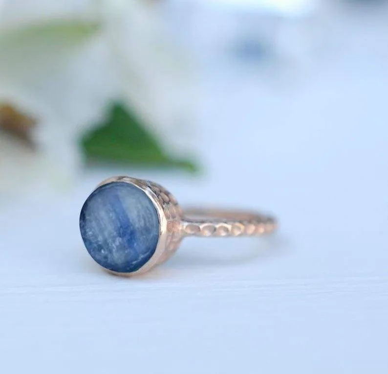 Blue Kyanite Boho 925 Sterling Silver Statement Ring, Handcrafted Jewelry, Birthday Gift, Anniversary Gift