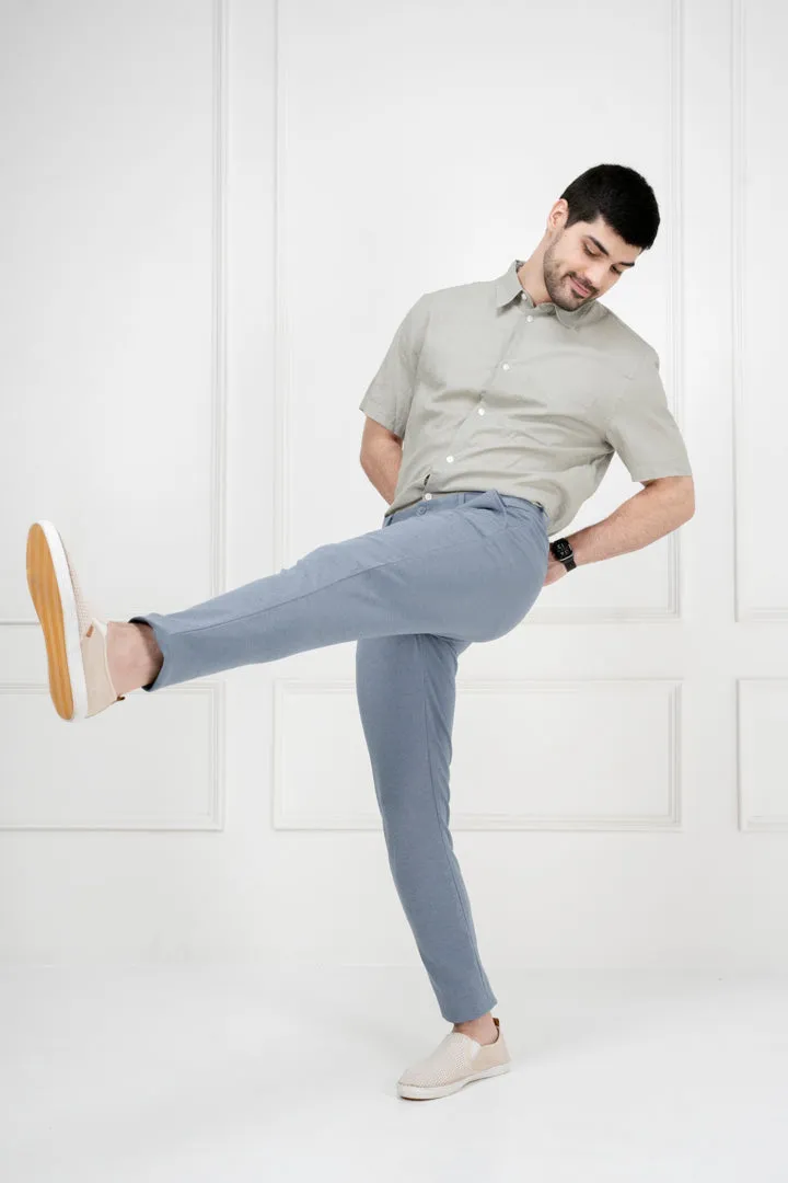 Blue Melange Power Stretch Slim Fit Pants