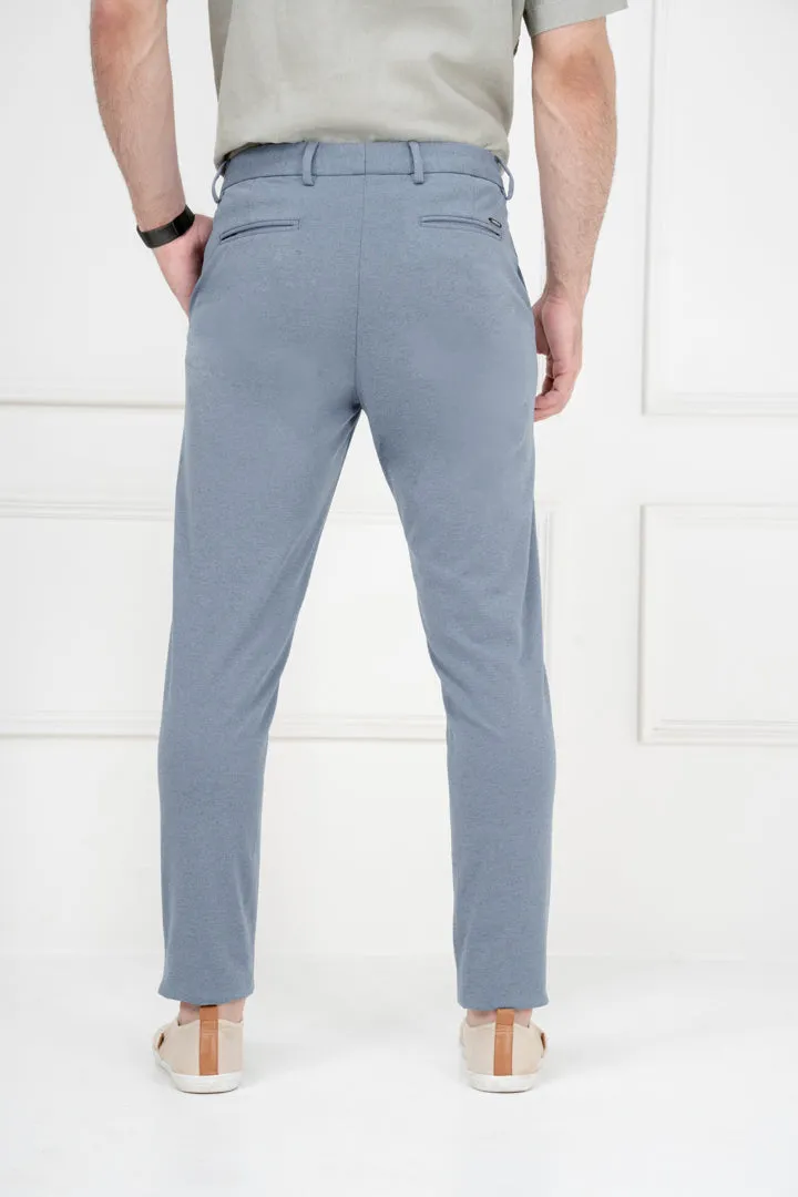 Blue Melange Power Stretch Slim Fit Pants