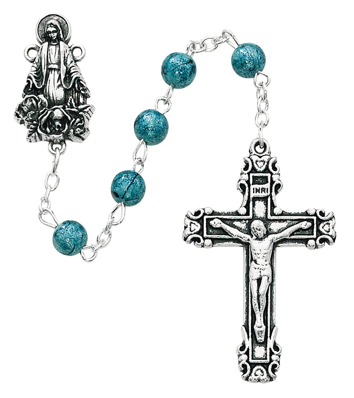 Blue Miraculous Medal Rosary