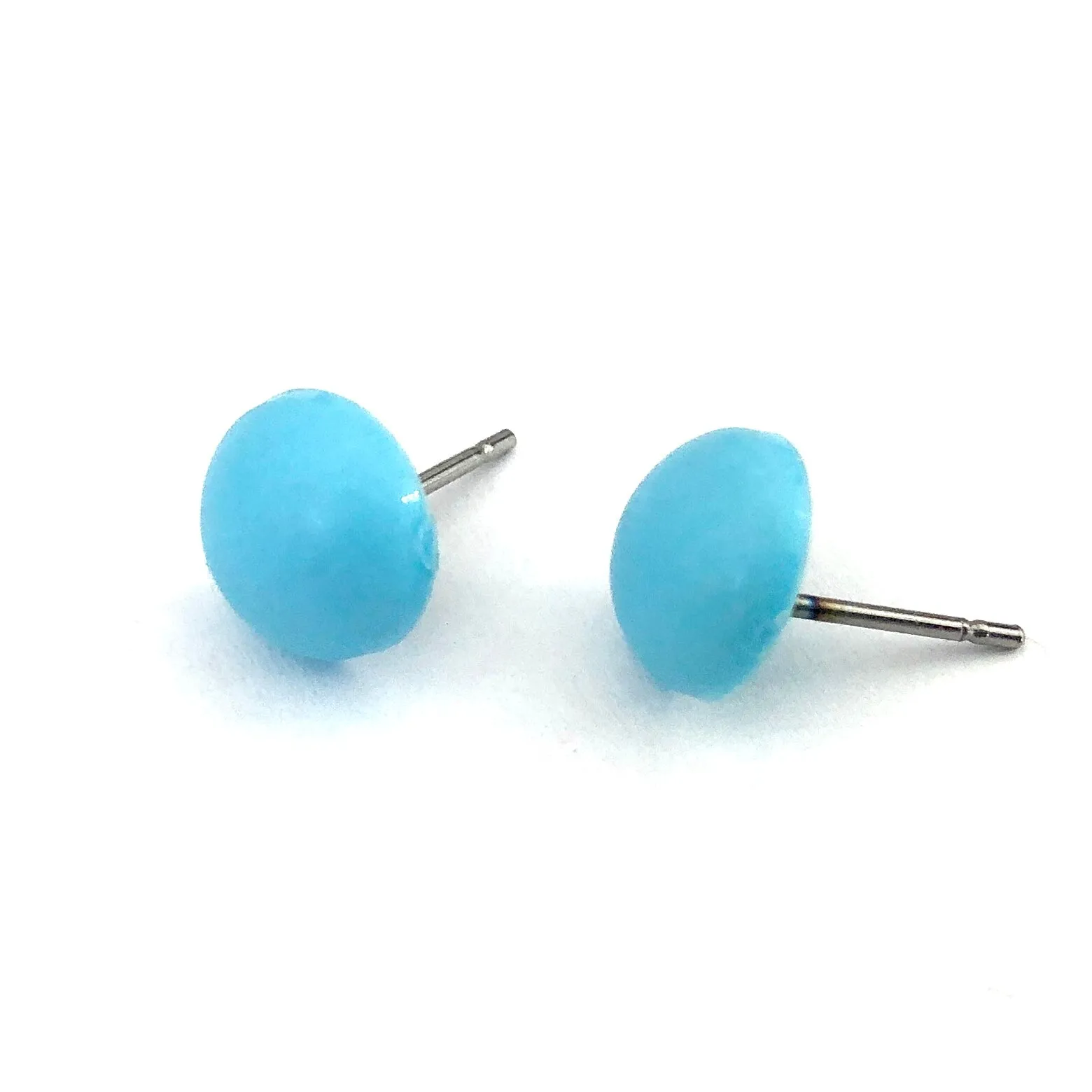 Blue Sky Retro Button Stud Earrings