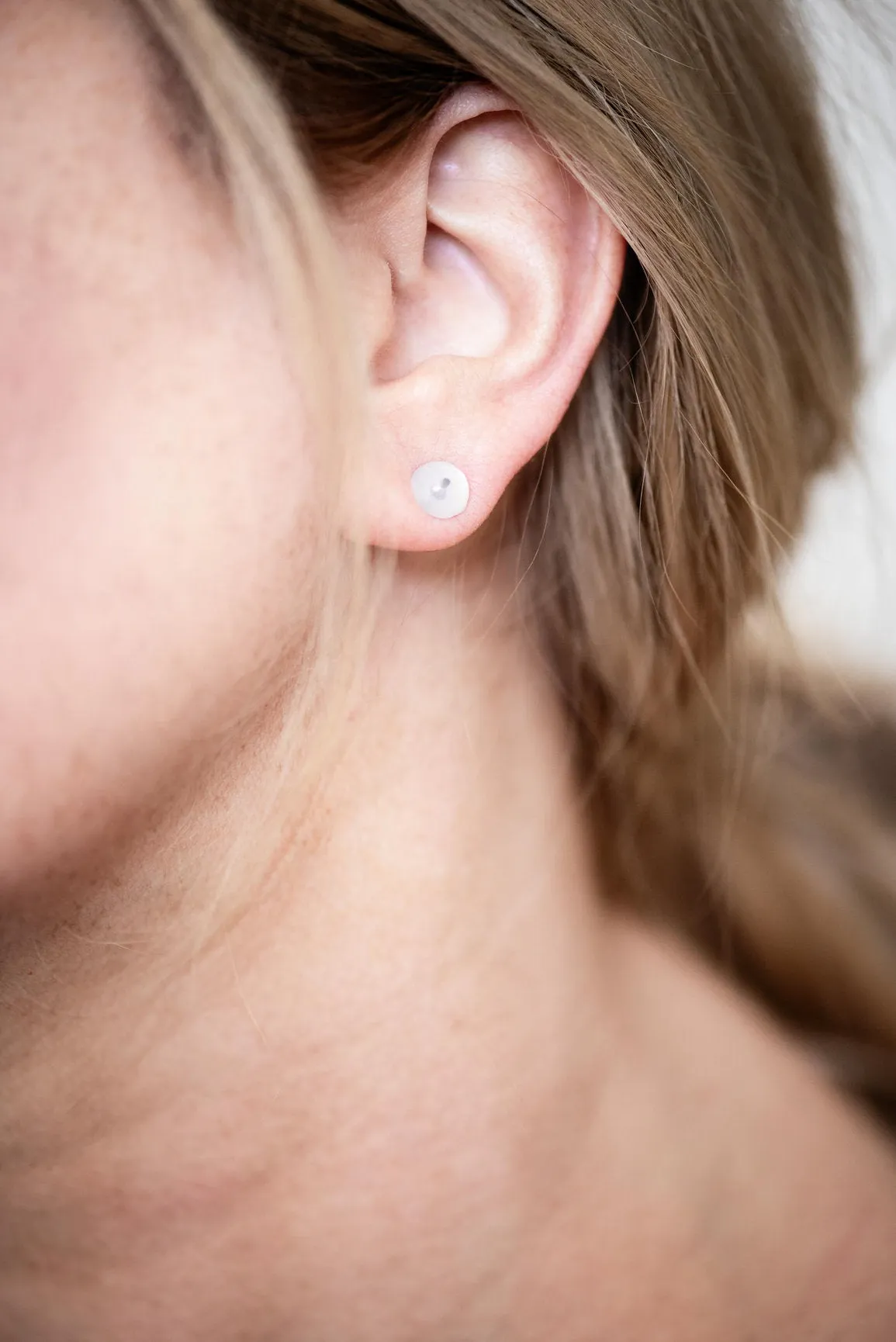 Blue Sky Retro Button Stud Earrings