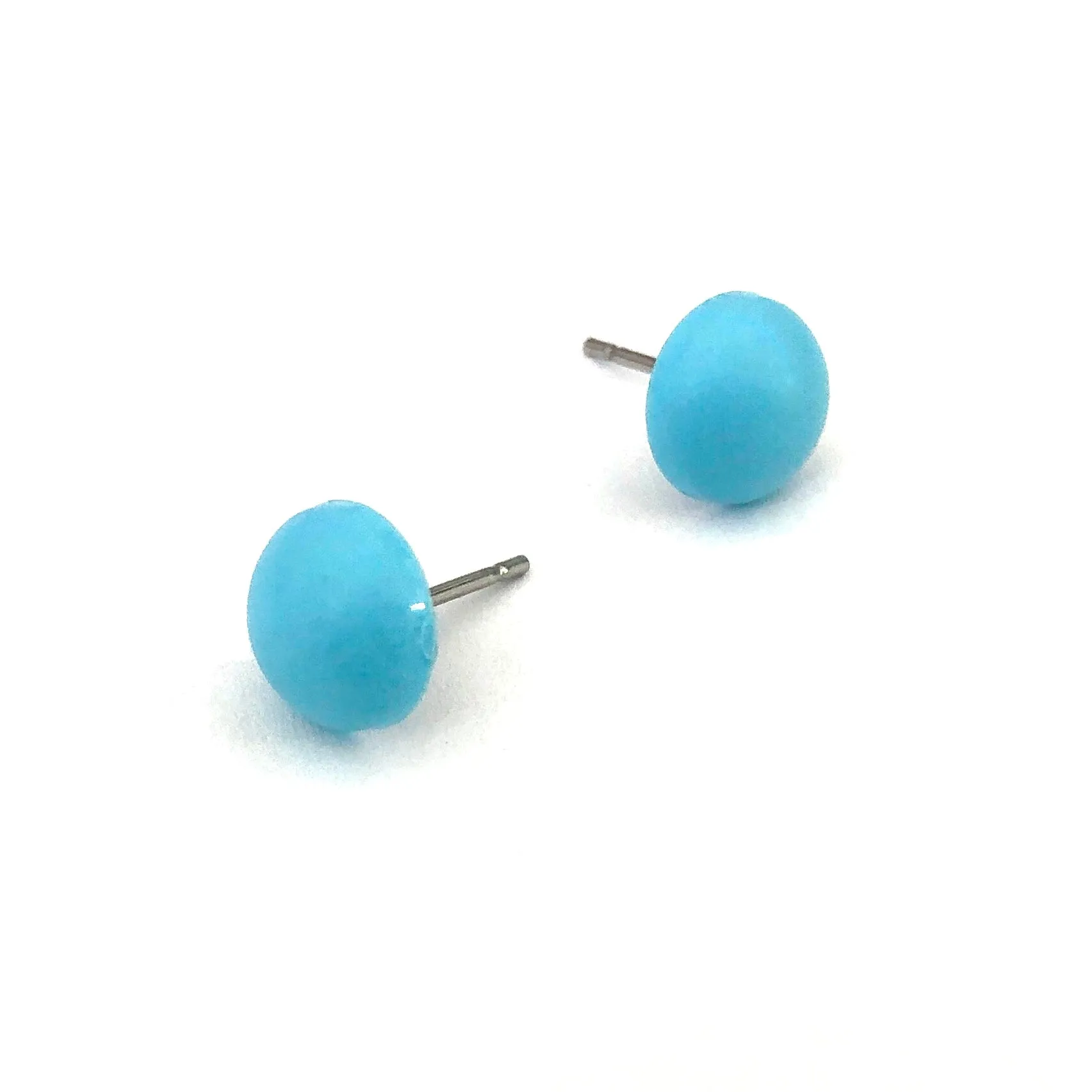 Blue Sky Retro Button Stud Earrings