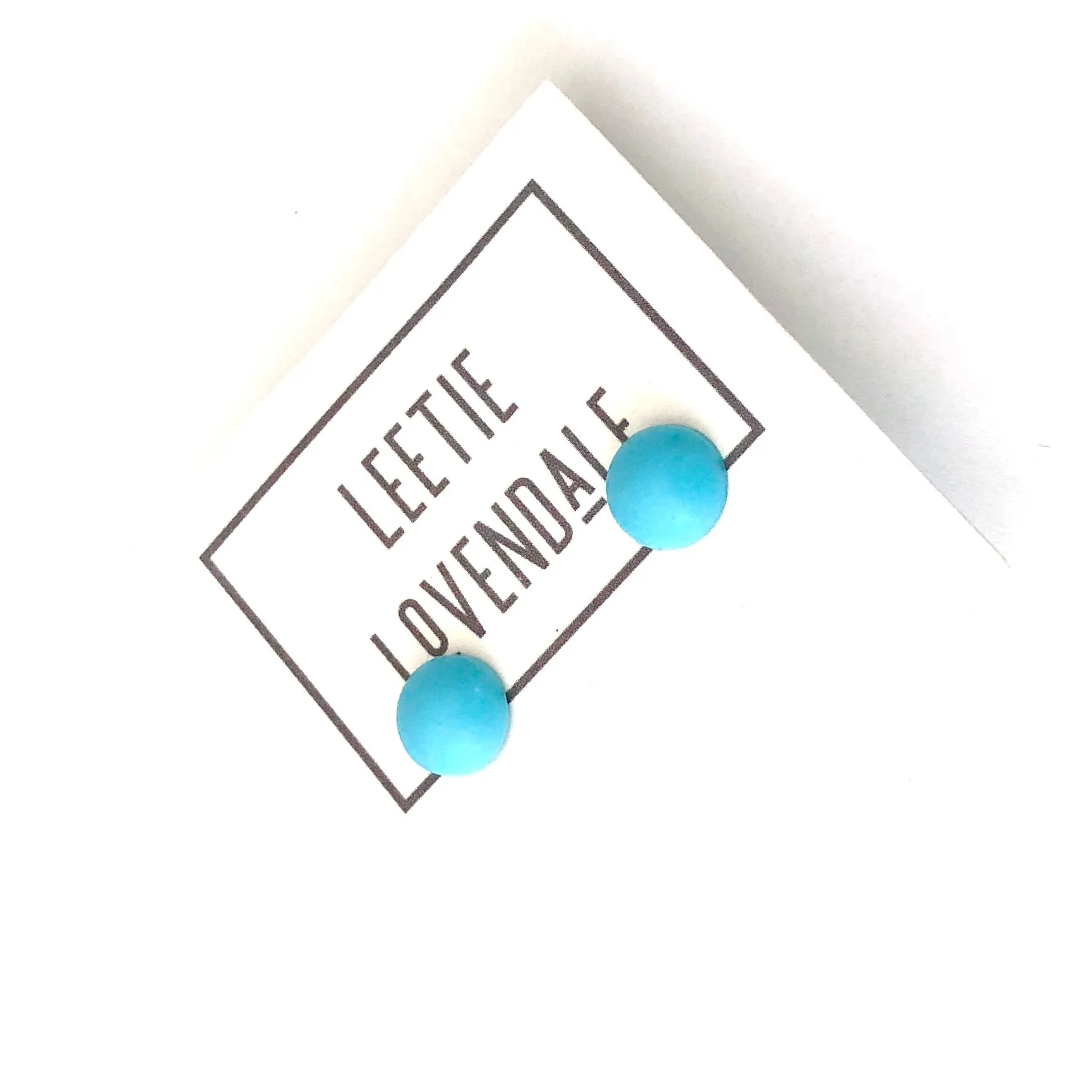 Blue Sky Retro Button Stud Earrings