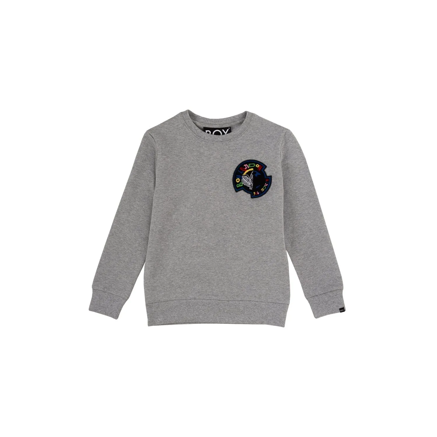 BOY KIDS BADGE SWEATSHIRT - GREY