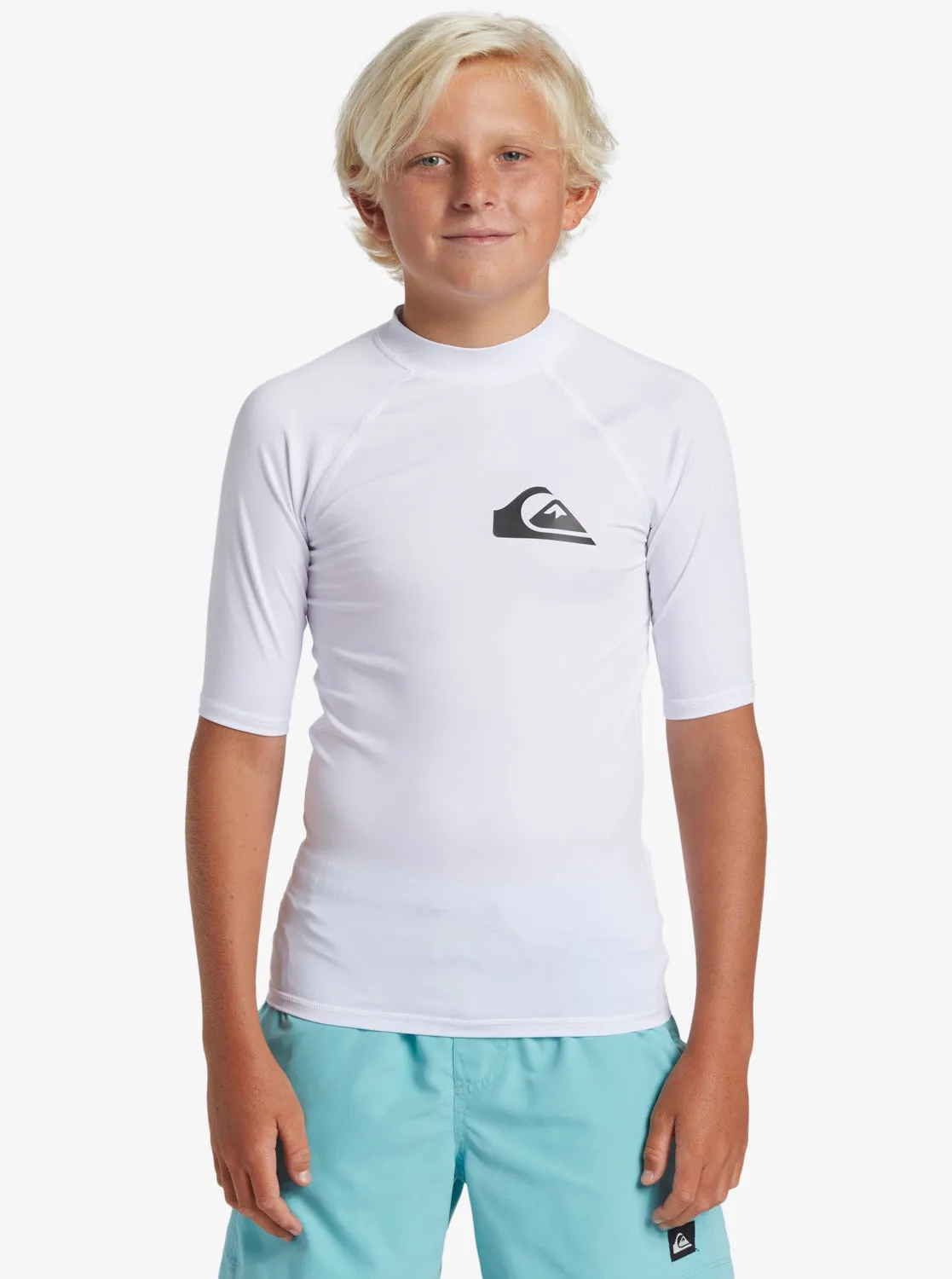 Boys 8-16 Everyday UPF 50 Short Sleeve Rashguard - White